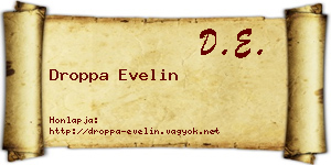 Droppa Evelin névjegykártya